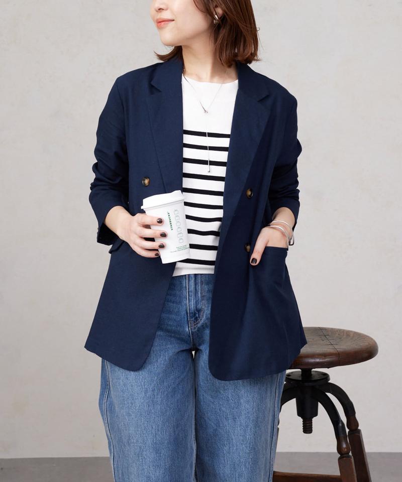 リネンテーラードジャケット