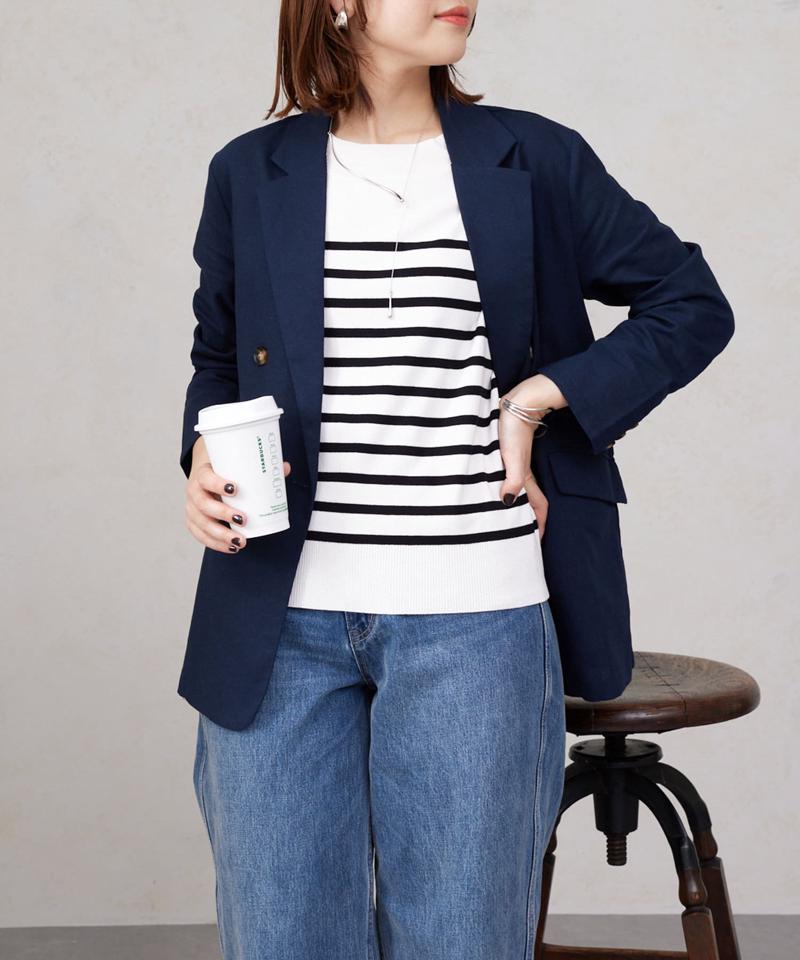 リネンテーラードジャケット