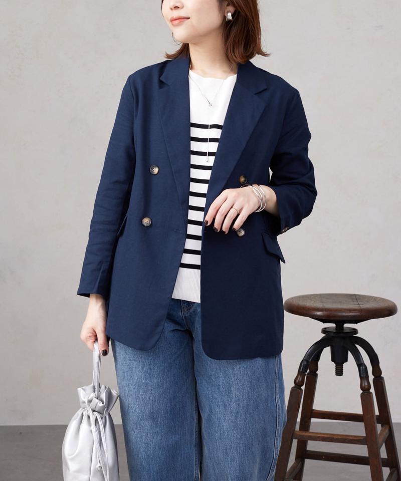 リネンテーラードジャケット
