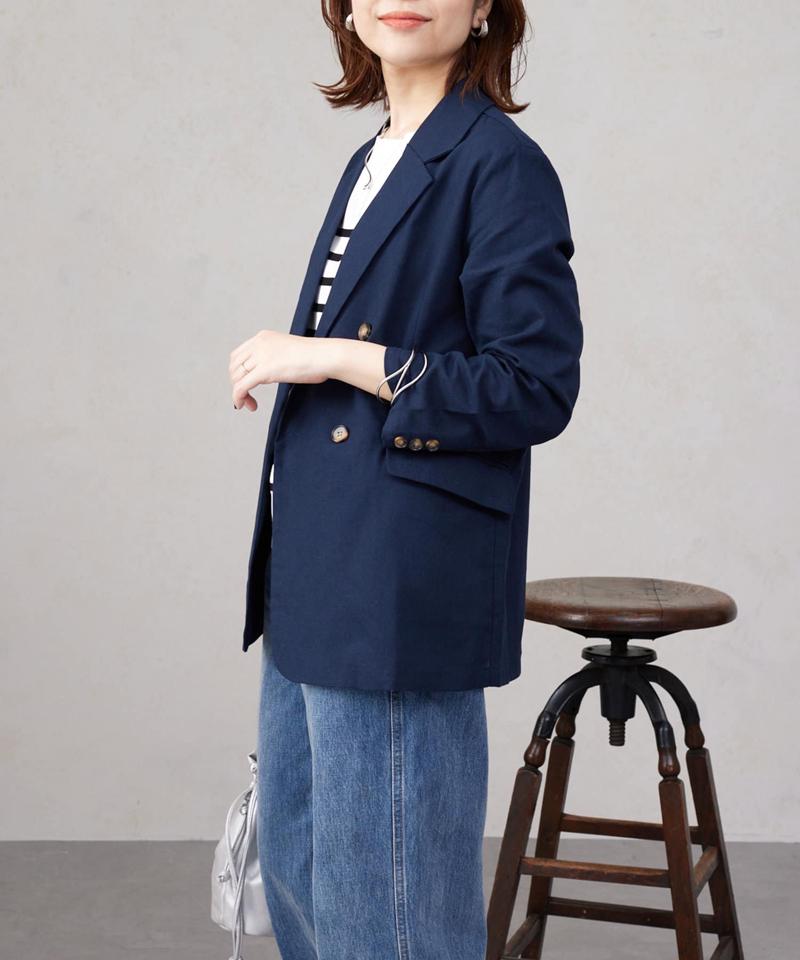 リネンテーラードジャケット