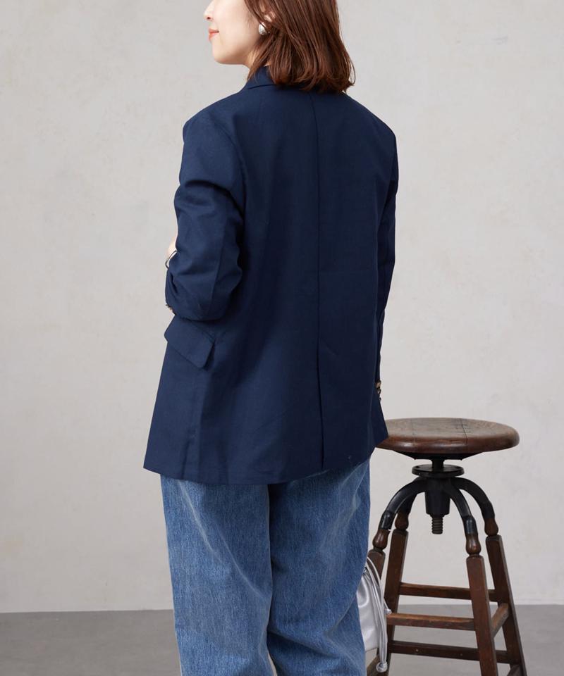 リネンテーラードジャケット