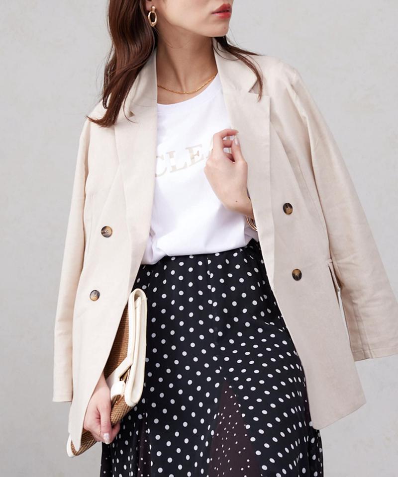 リネンテーラードジャケット