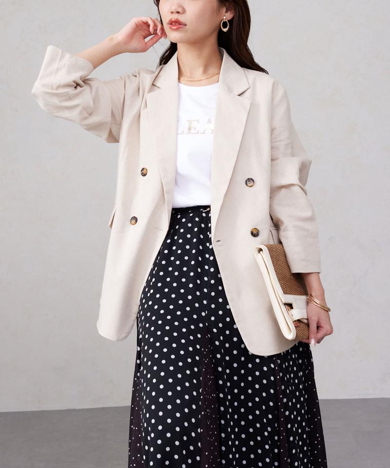 リネンテーラードジャケット