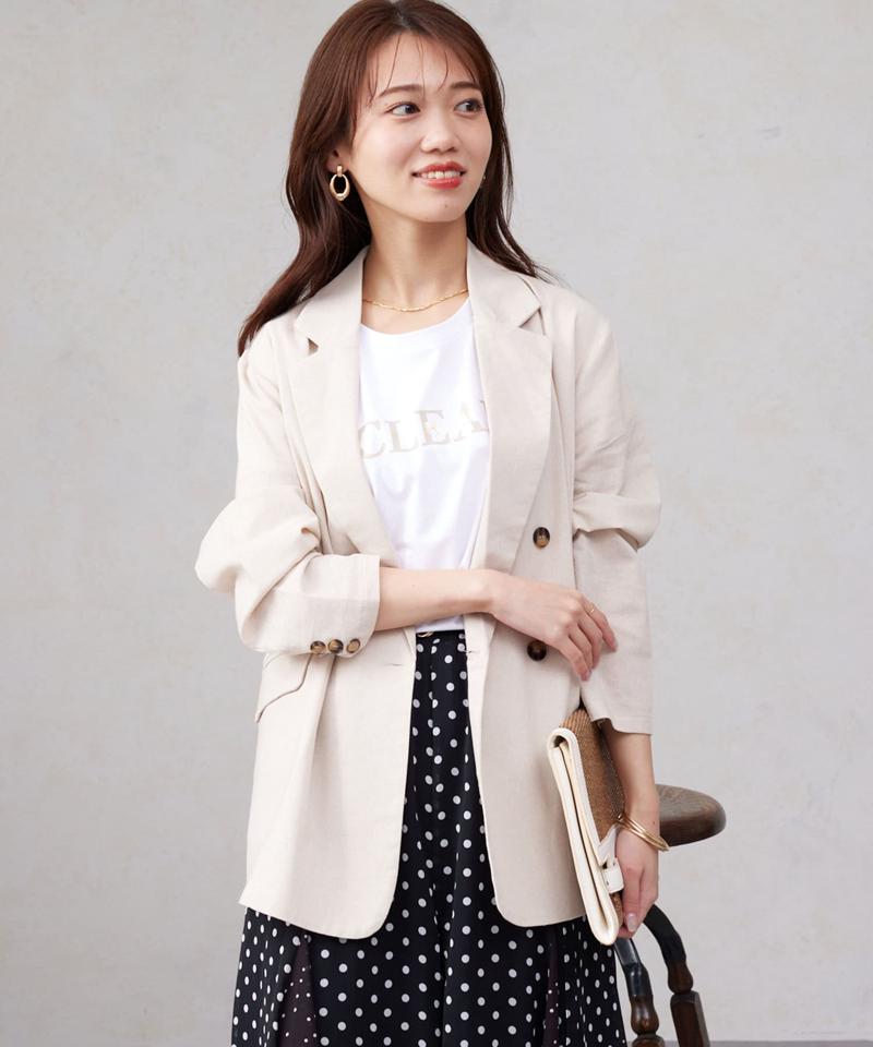 リネンテーラードジャケット