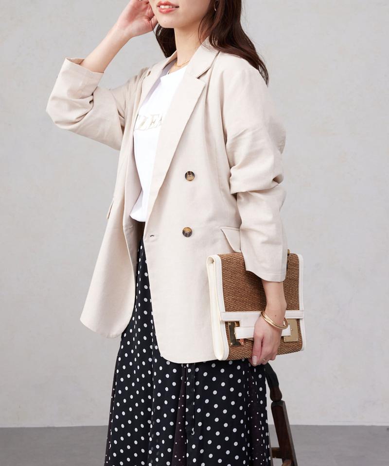 リネンテーラードジャケット