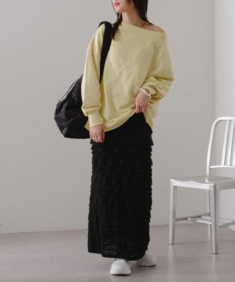 【Kastane】ヘビーウェイトオフショルピグメントスウェット