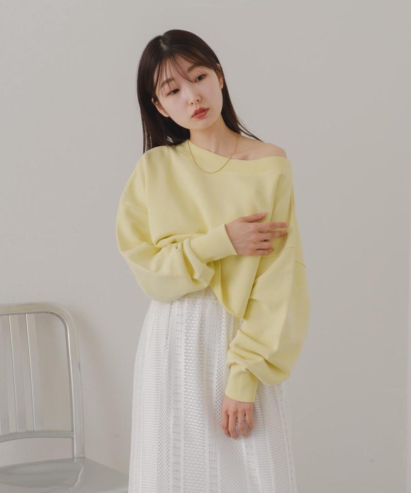 【Kastane】ヘビーウェイトオフショルピグメントスウェット