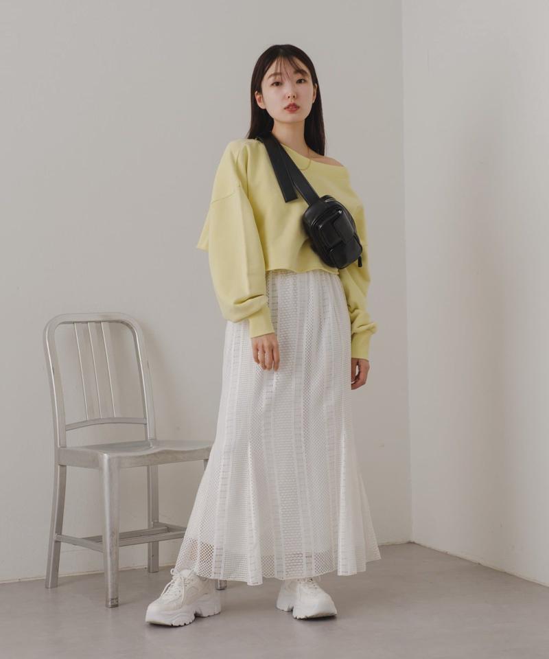 【Kastane】ヘビーウェイトオフショルピグメントスウェット