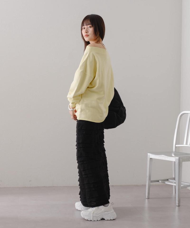 【Kastane】ヘビーウェイトオフショルピグメントスウェット