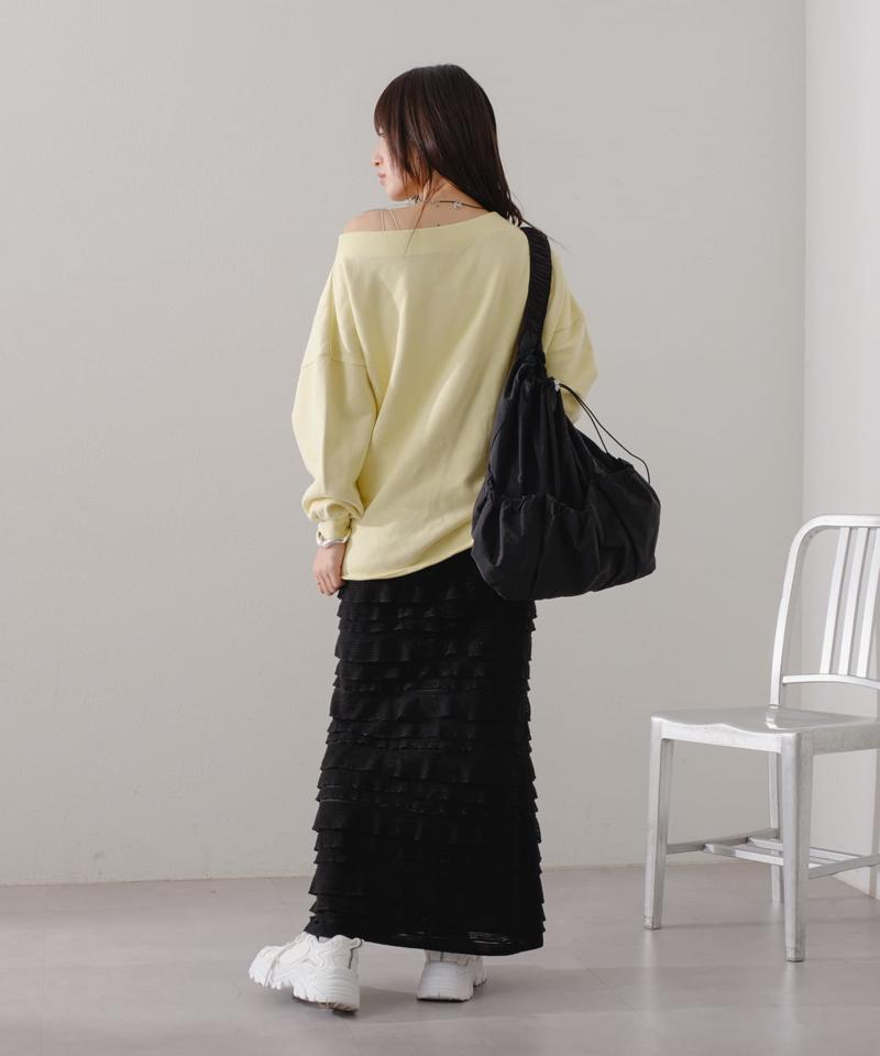 【Kastane】ヘビーウェイトオフショルピグメントスウェット