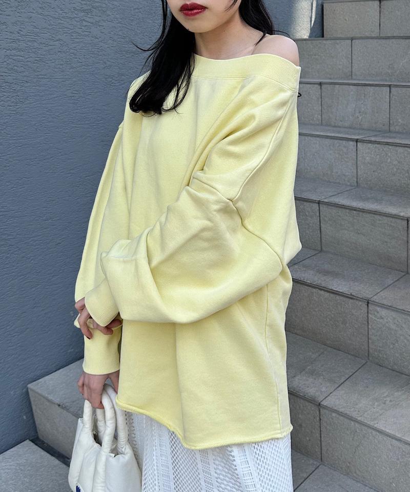 【Kastane】ヘビーウェイトオフショルピグメントスウェット