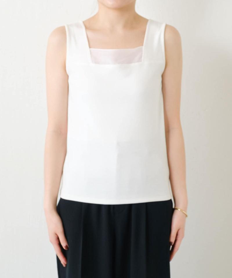 《新色登場》【C′NOTE/ノート】 シアー切り替えスクエアタンクトップ