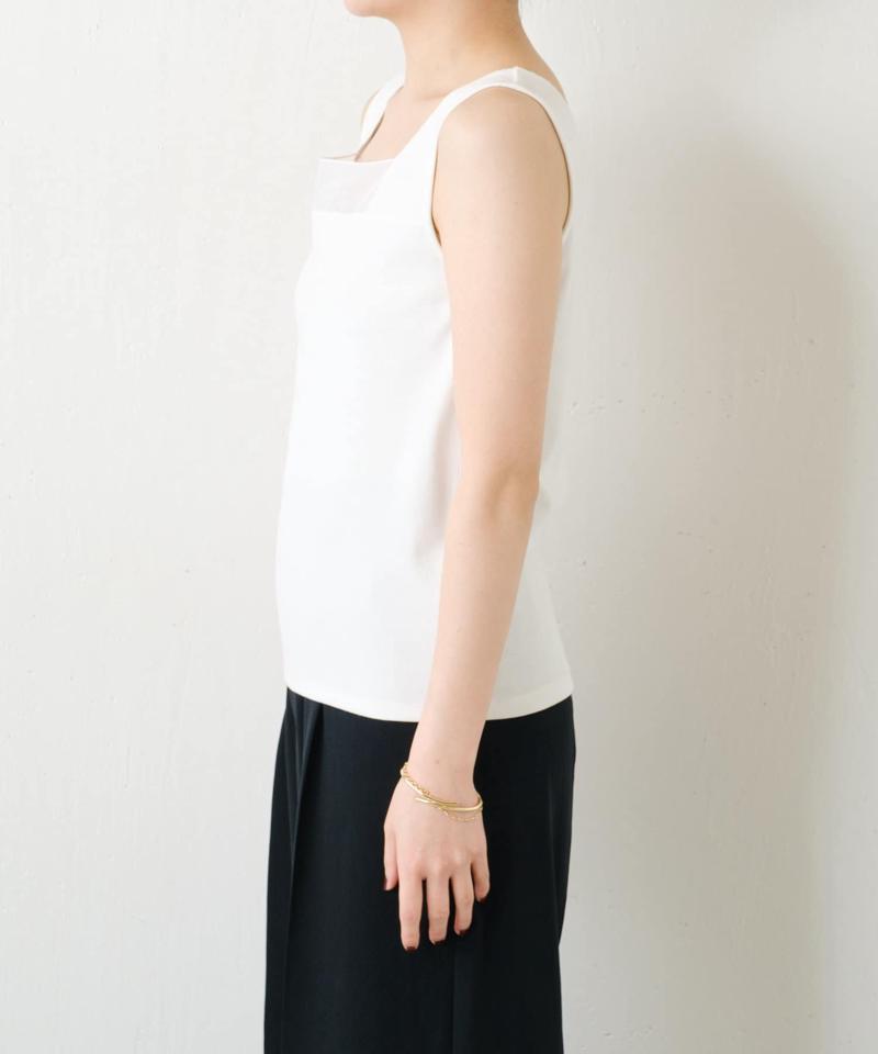 《新色登場》【C′NOTE/ノート】 シアー切り替えスクエアタンクトップ