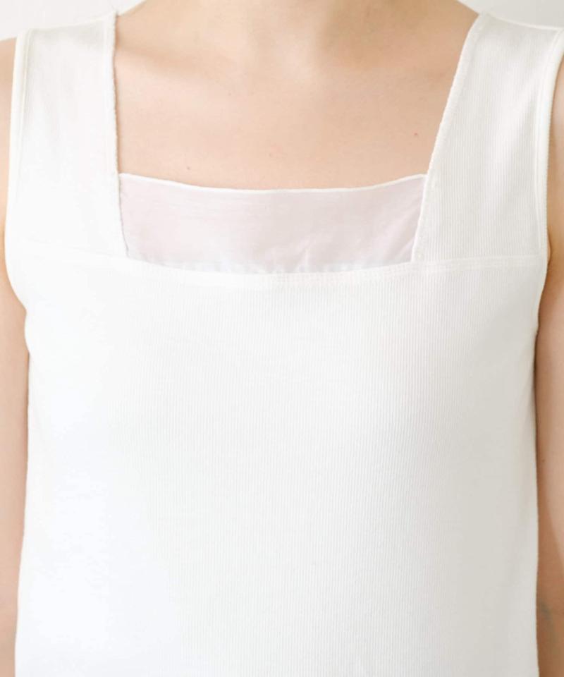 《新色登場》【C′NOTE/ノート】 シアー切り替えスクエアタンクトップ