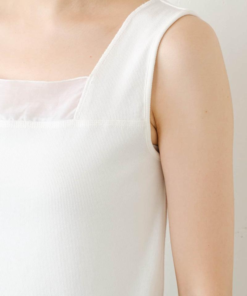 《新色登場》【C′NOTE/ノート】 シアー切り替えスクエアタンクトップ