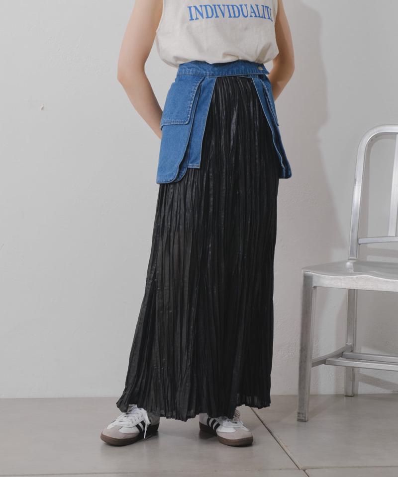 【Kastane】シアーシャイニープリーツスカート