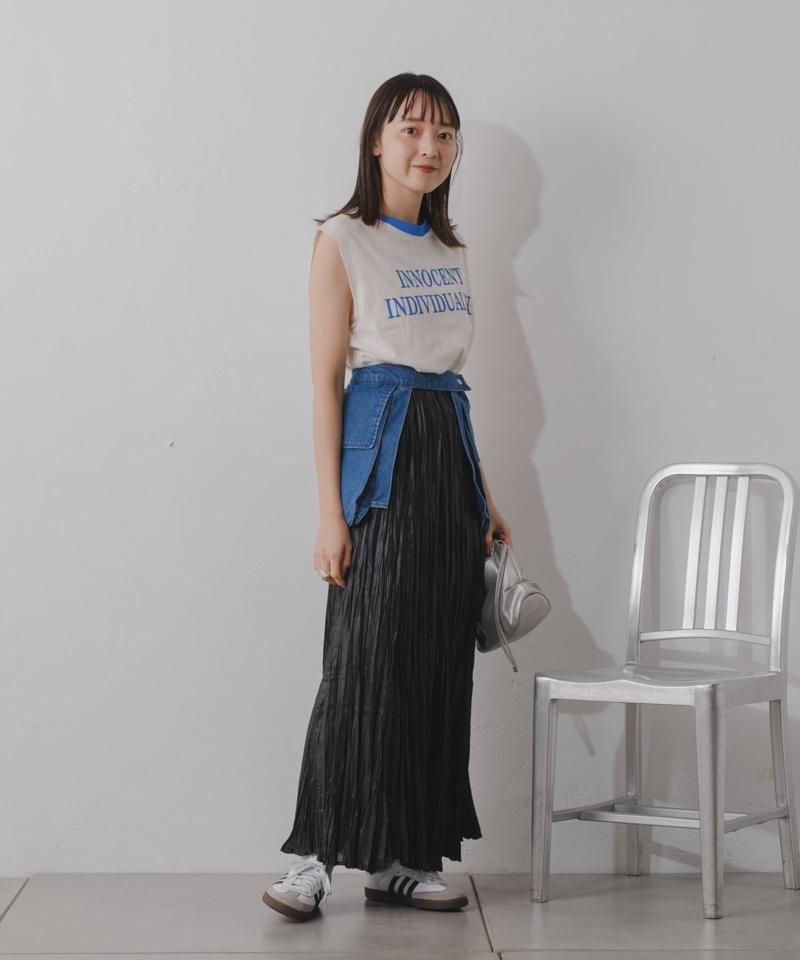 【Kastane】シアーシャイニープリーツスカート