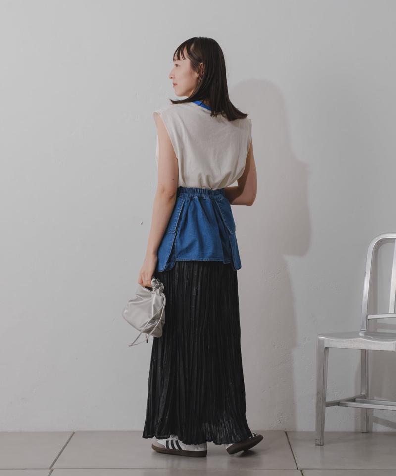 【Kastane】シアーシャイニープリーツスカート