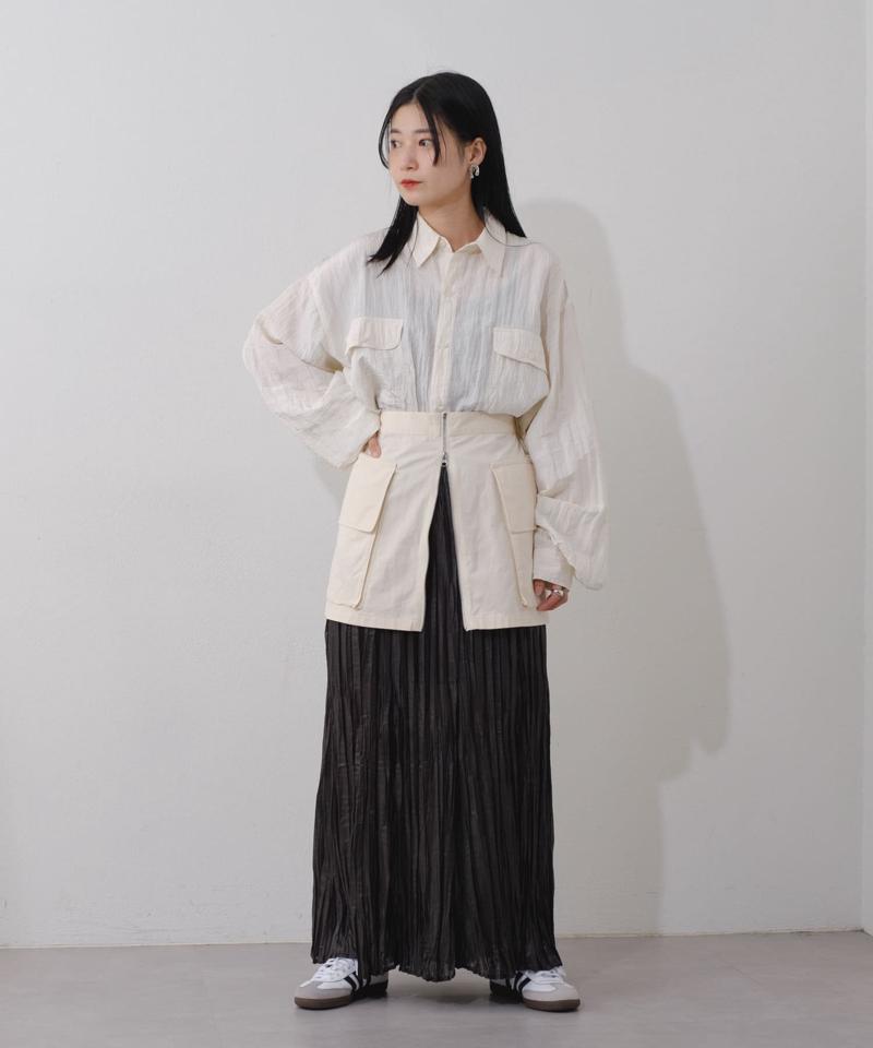 【Kastane】シアーシャイニープリーツスカート