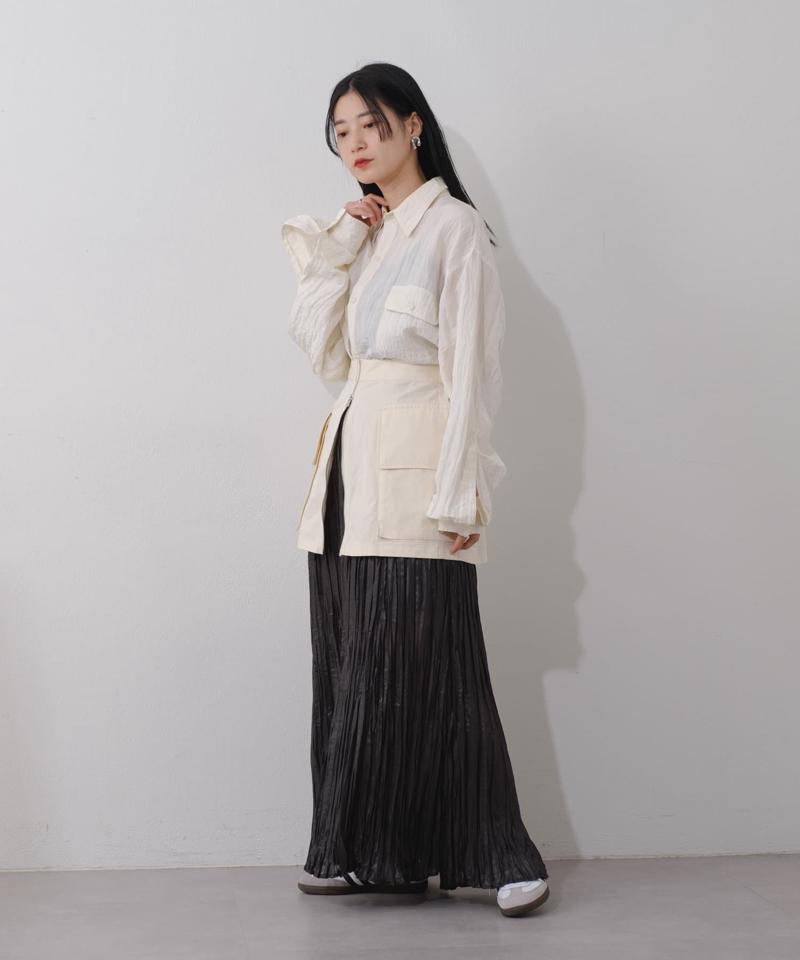 【Kastane】シアーシャイニープリーツスカート