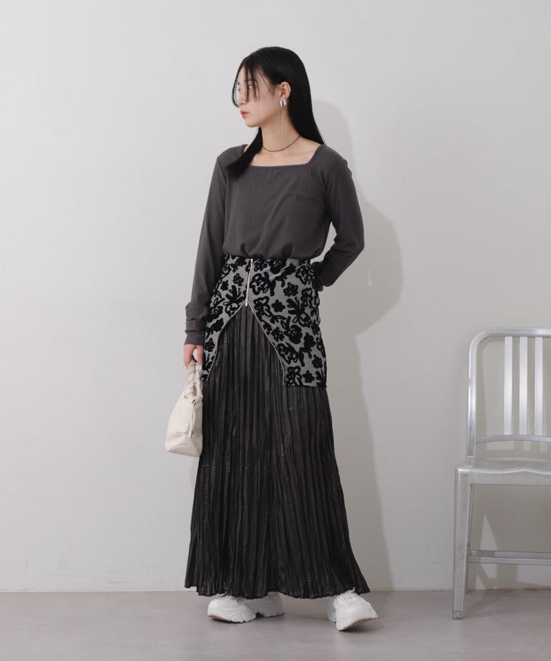 【Kastane】シアーシャイニープリーツスカート