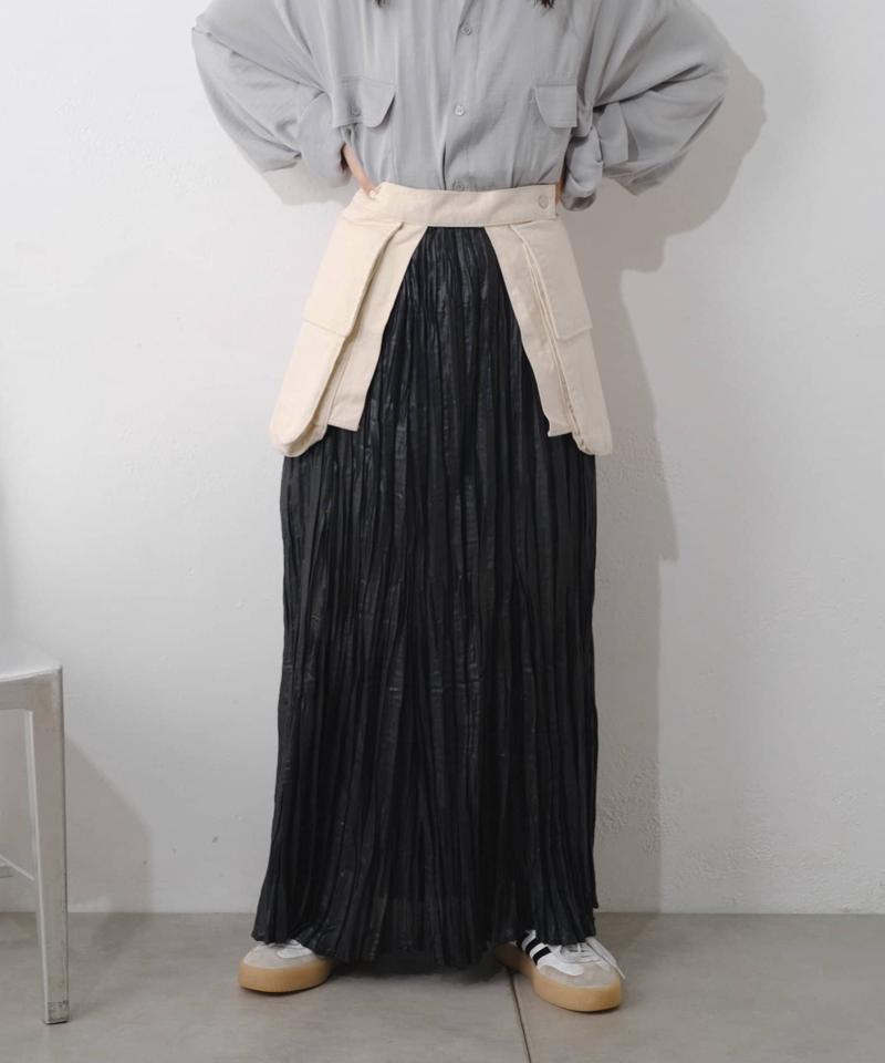 【Kastane】シアーシャイニープリーツスカート