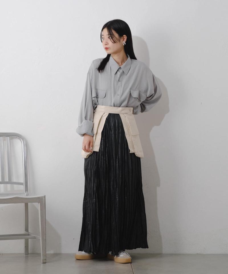 【Kastane】シアーシャイニープリーツスカート