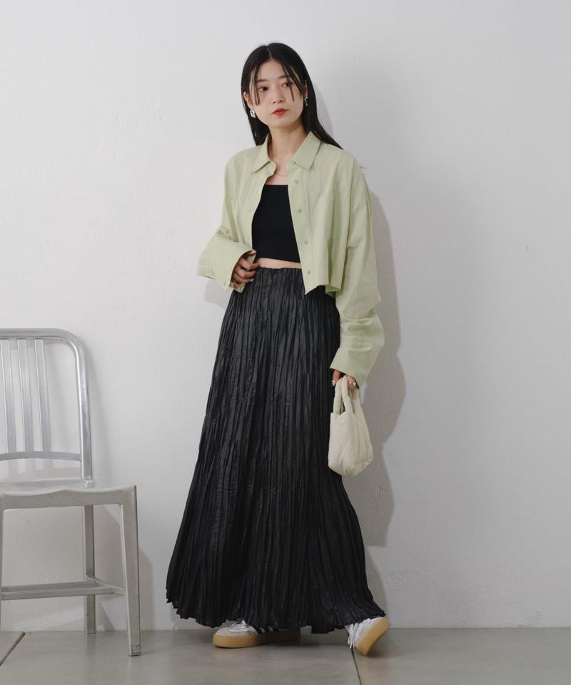【Kastane】シアーシャイニープリーツスカート