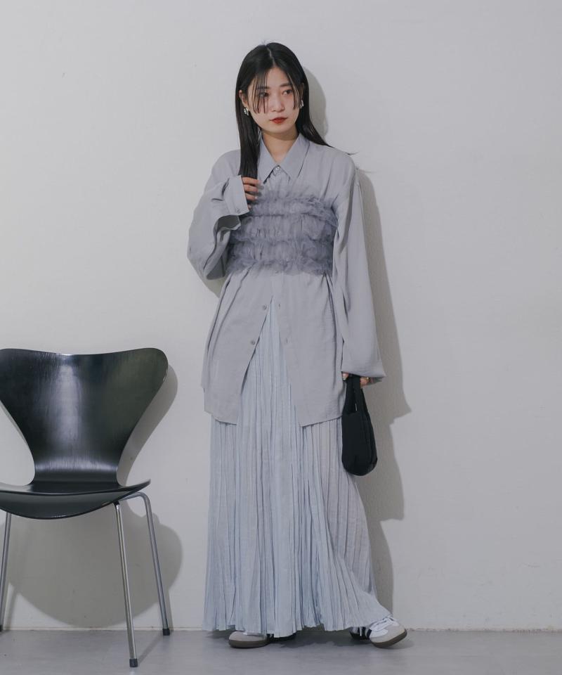 【Kastane】シアーシャイニープリーツスカート