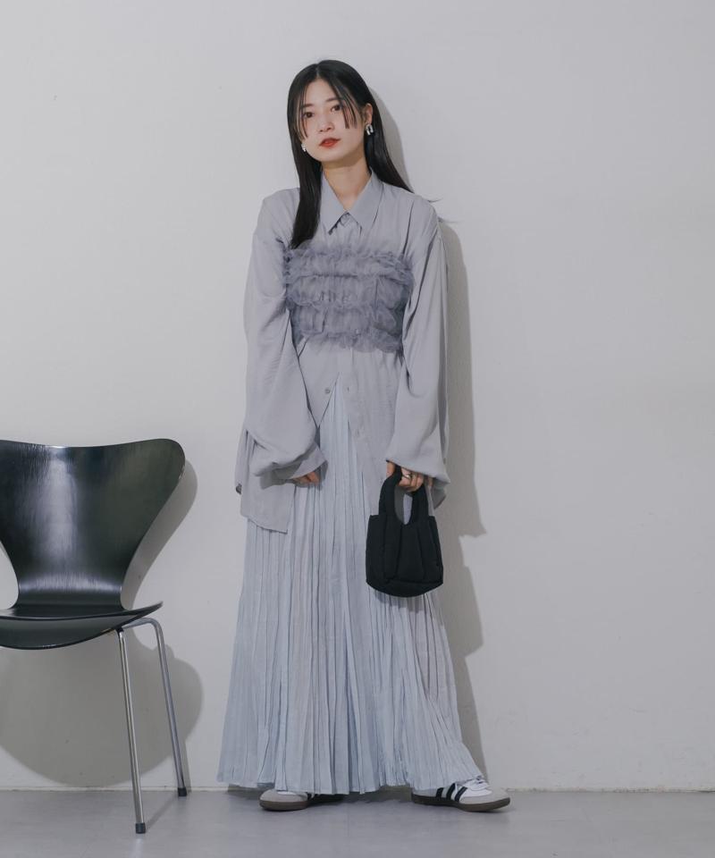 【Kastane】シアーシャイニープリーツスカート