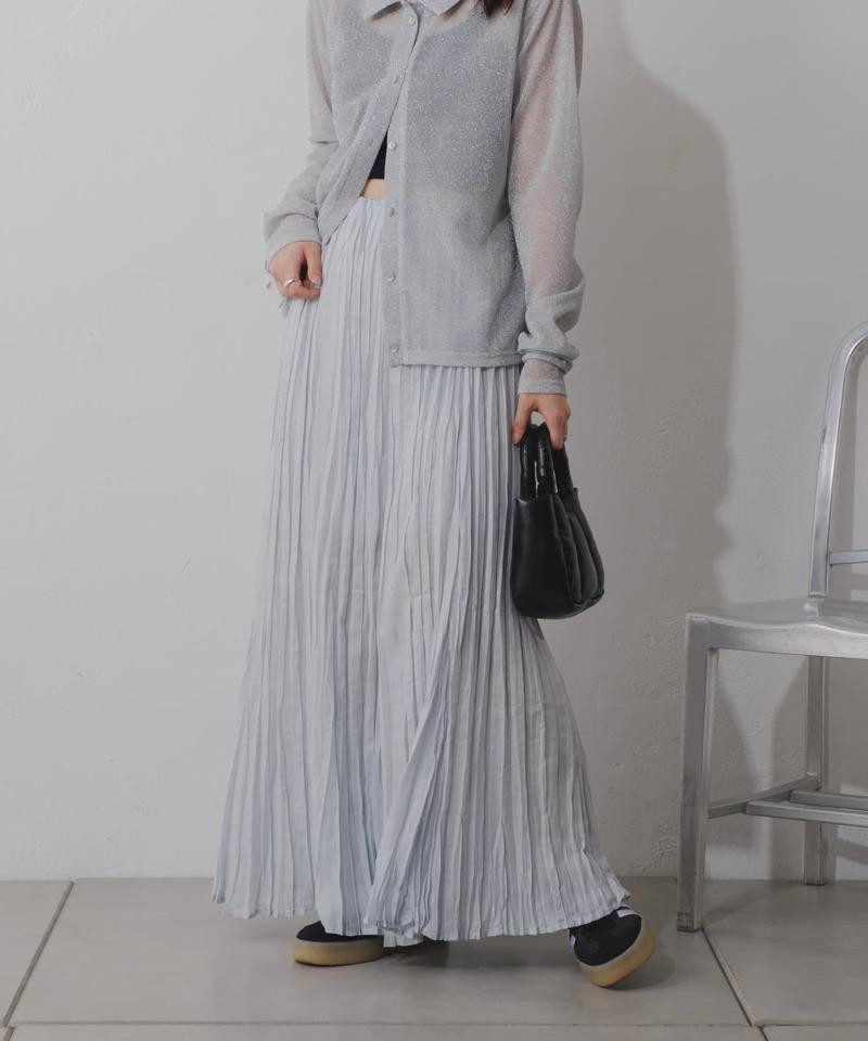 【Kastane】シアーシャイニープリーツスカート