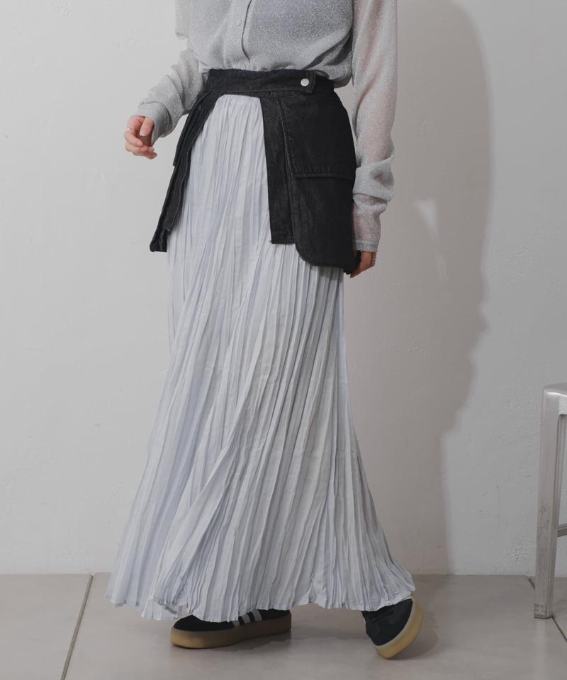 【Kastane】シアーシャイニープリーツスカート