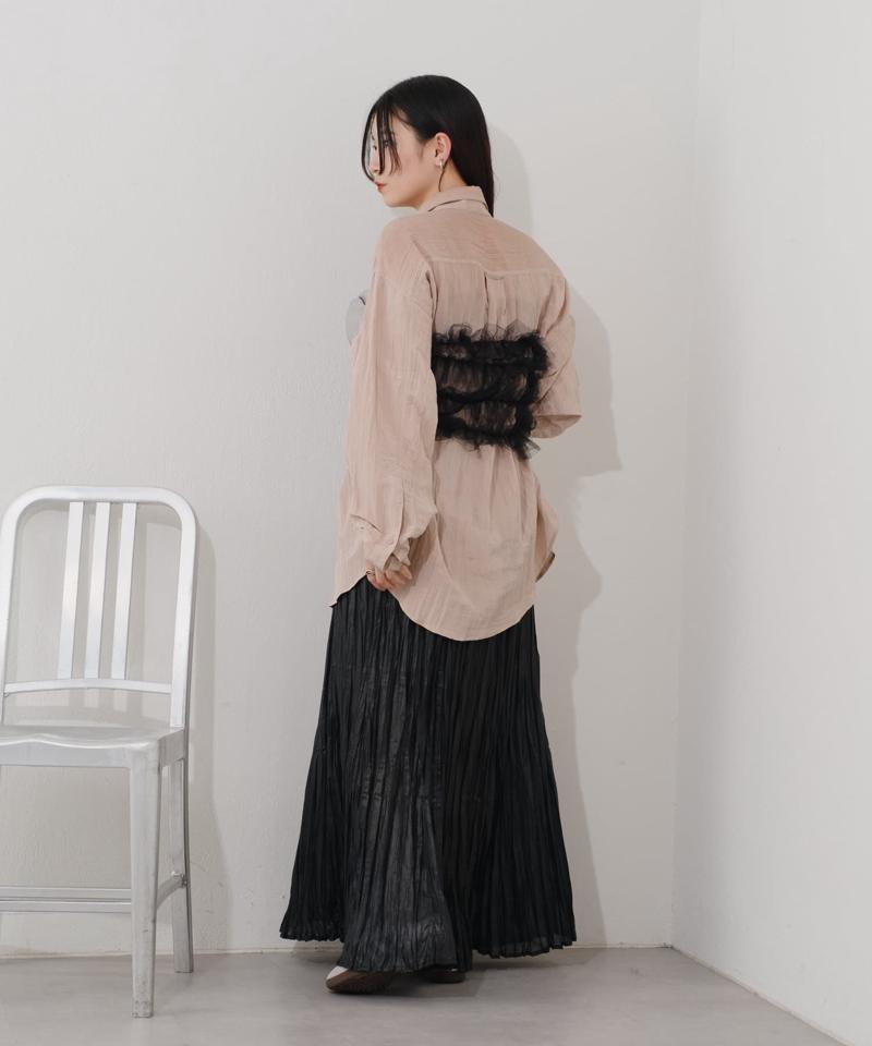【Kastane】シアーシャイニープリーツスカート