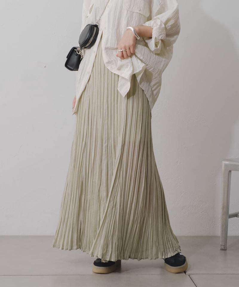【Kastane】シアーシャイニープリーツスカート