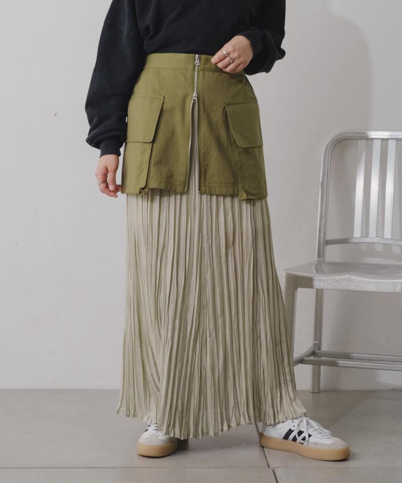 【Kastane】シアーシャイニープリーツスカート