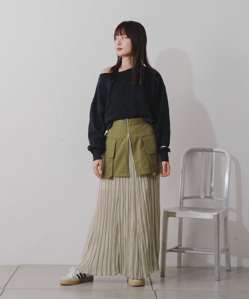 【Kastane】シアーシャイニープリーツスカート