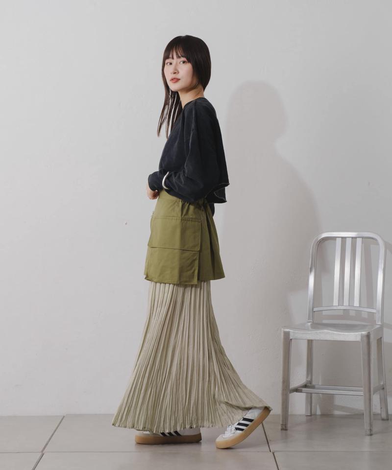 【Kastane】シアーシャイニープリーツスカート