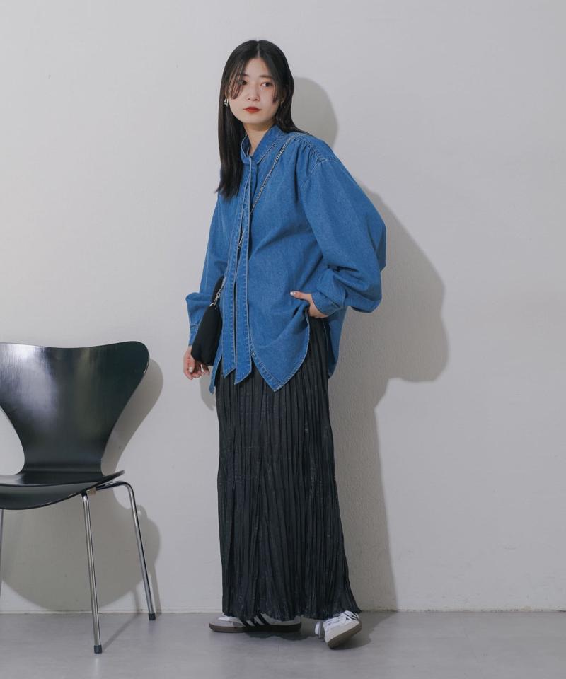 【Kastane】シアーシャイニープリーツスカート