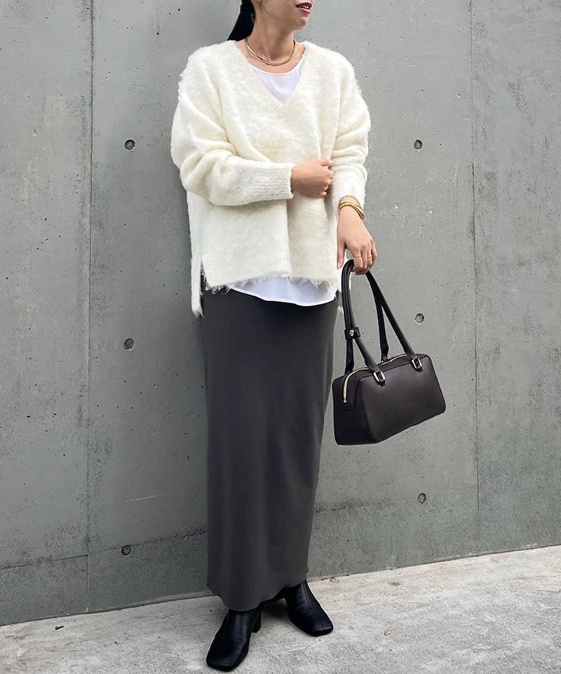 【ガランテ定番スカートに新色CGY登場】【3サイズ展開】ストレッチマキシタイトスカート2