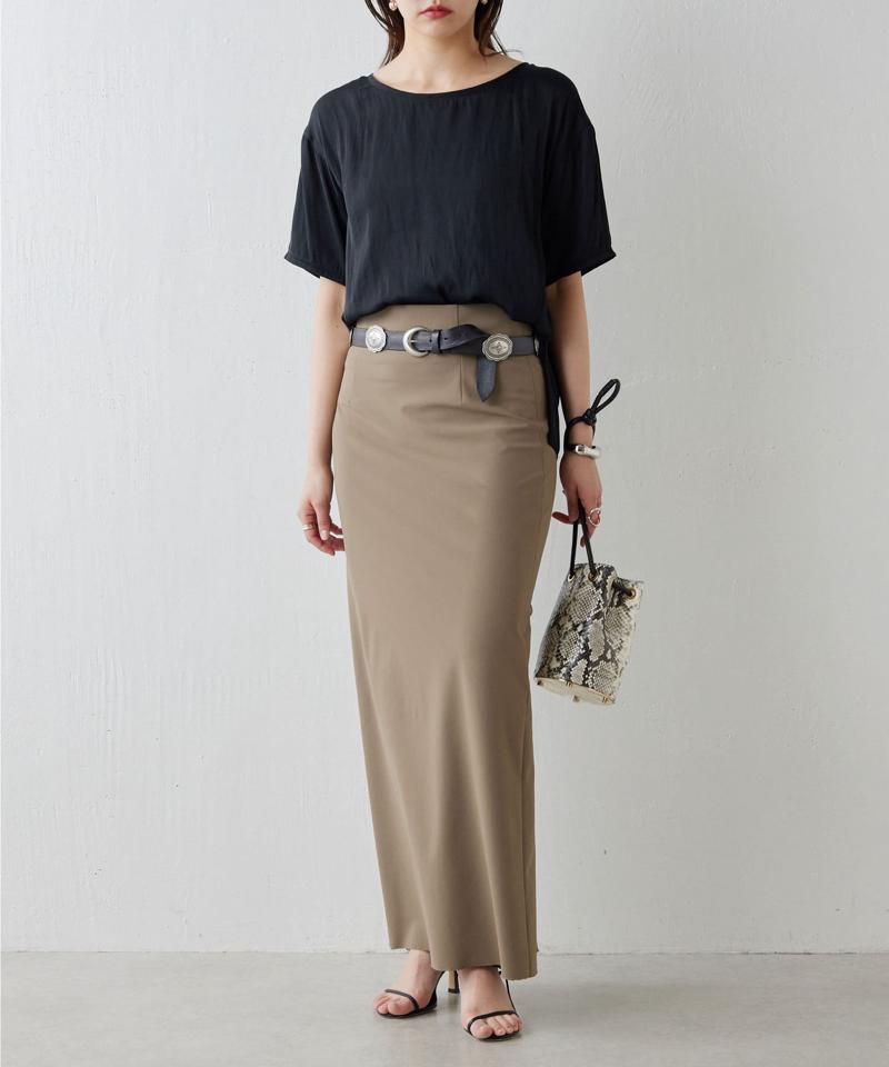 【ガランテ定番スカートに新色CGY登場】【3サイズ展開】ストレッチマキシタイトスカート2