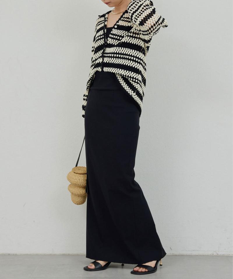 【ガランテ定番スカートに新色CGY登場】【3サイズ展開】ストレッチマキシタイトスカート2