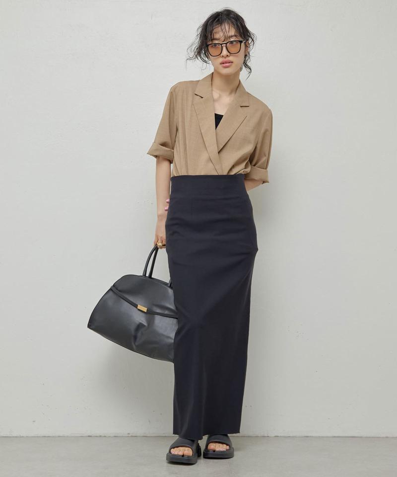 【ガランテ定番スカートに新色CGY登場】【3サイズ展開】ストレッチマキシタイトスカート2