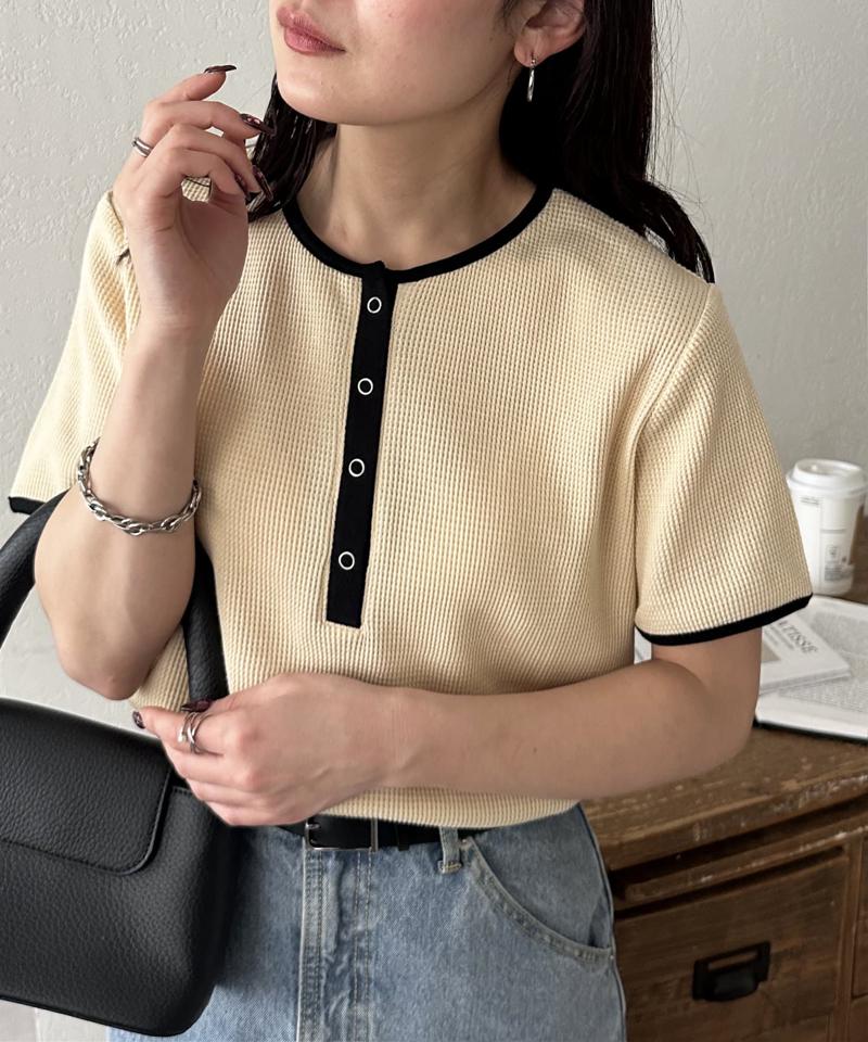 【29色展開/多色買い】ワッフルリングドット半袖Tシャツ《WEB限定》