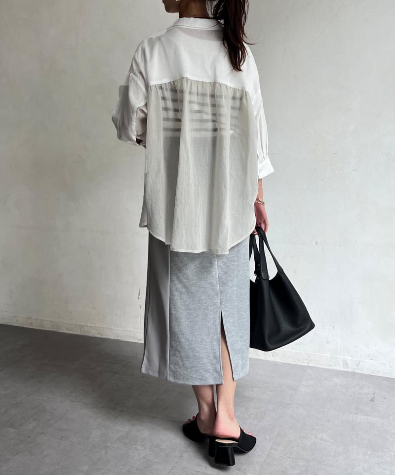 BACKシアーリネンシャツ