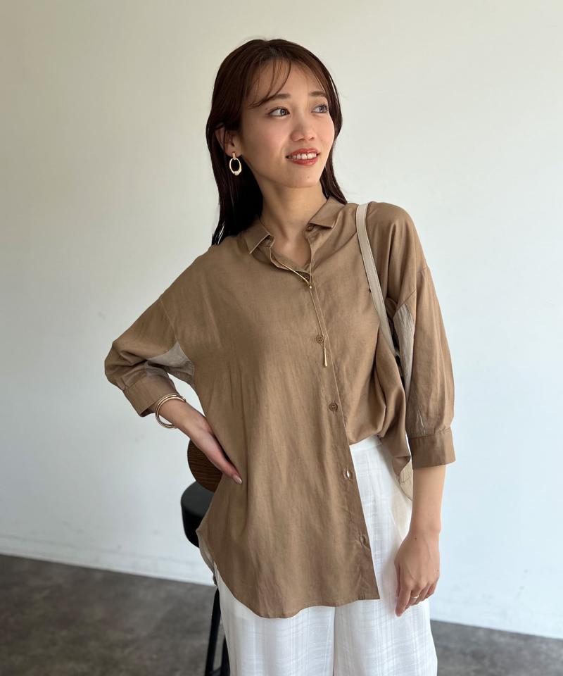 BACKシアーリネンシャツ