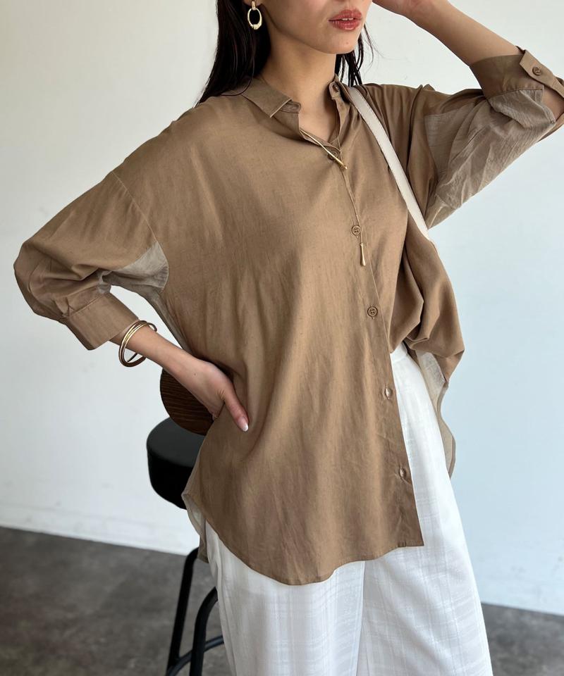 BACKシアーリネンシャツ