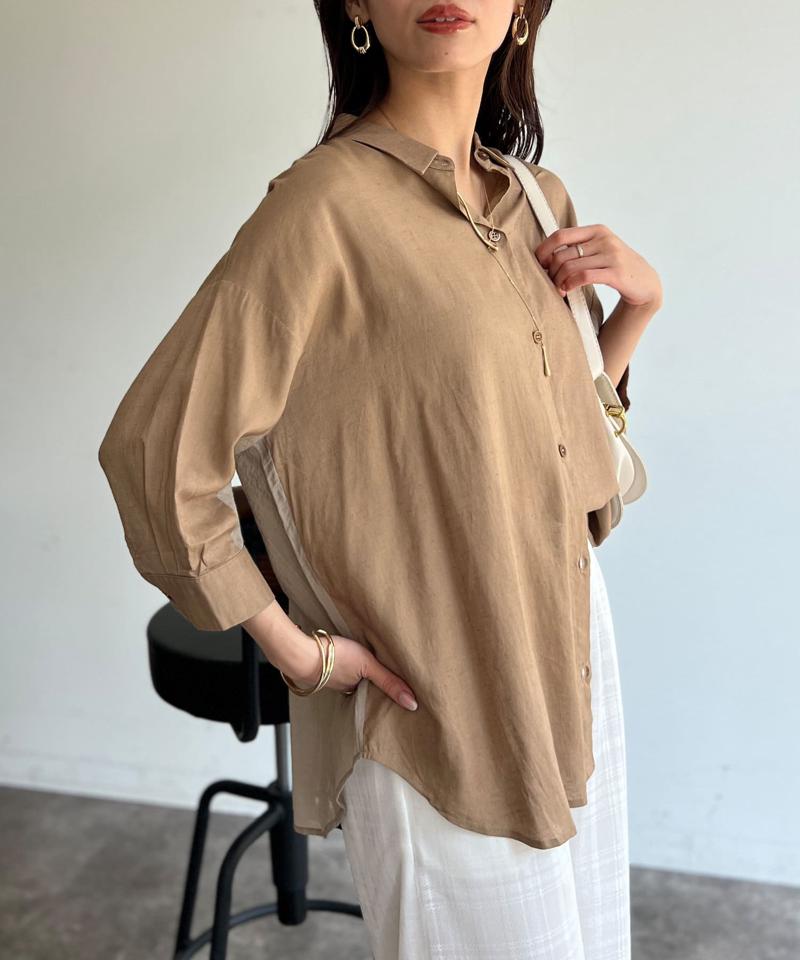 BACKシアーリネンシャツ