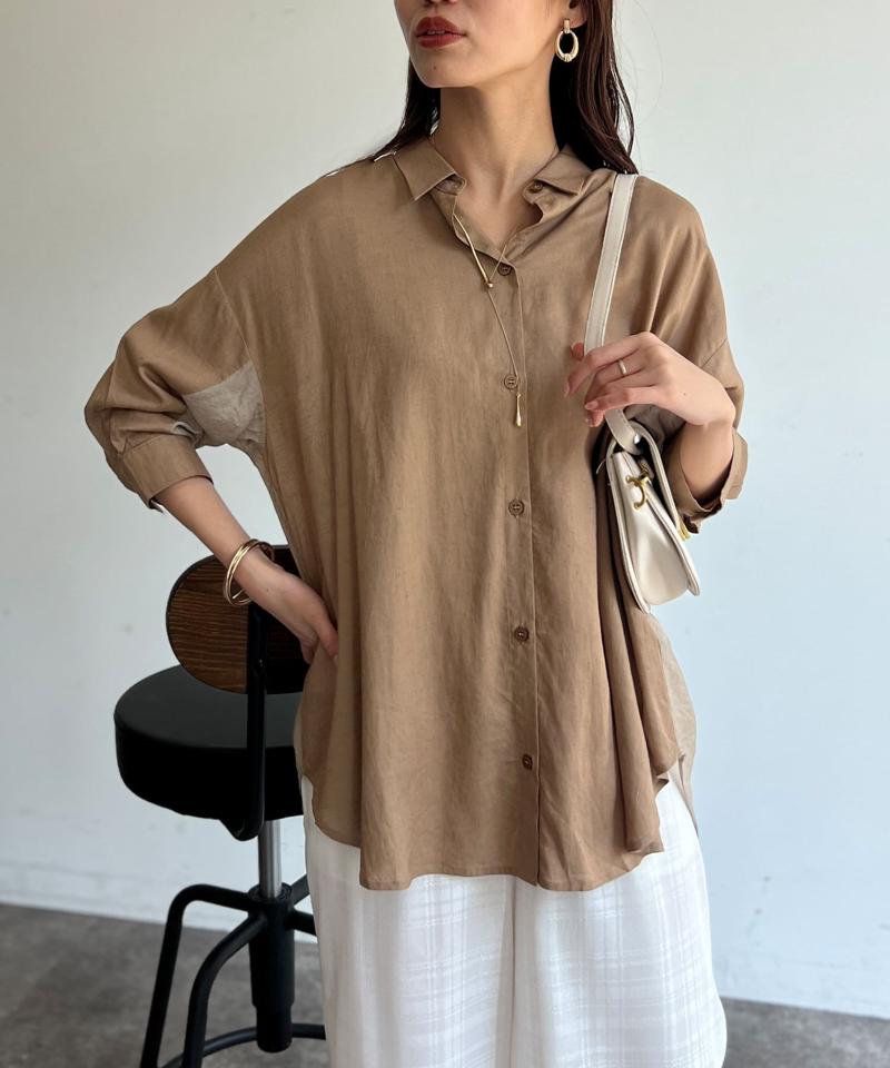 BACKシアーリネンシャツ