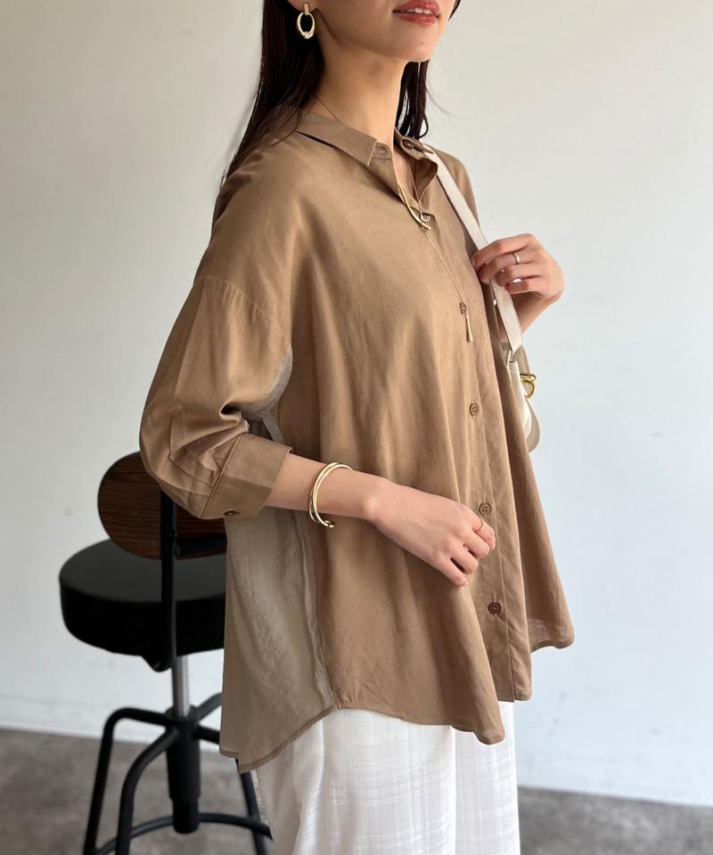 BACKシアーリネンシャツ