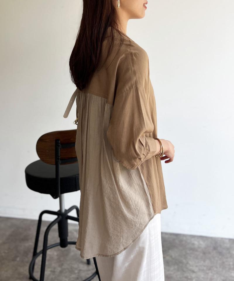 BACKシアーリネンシャツ